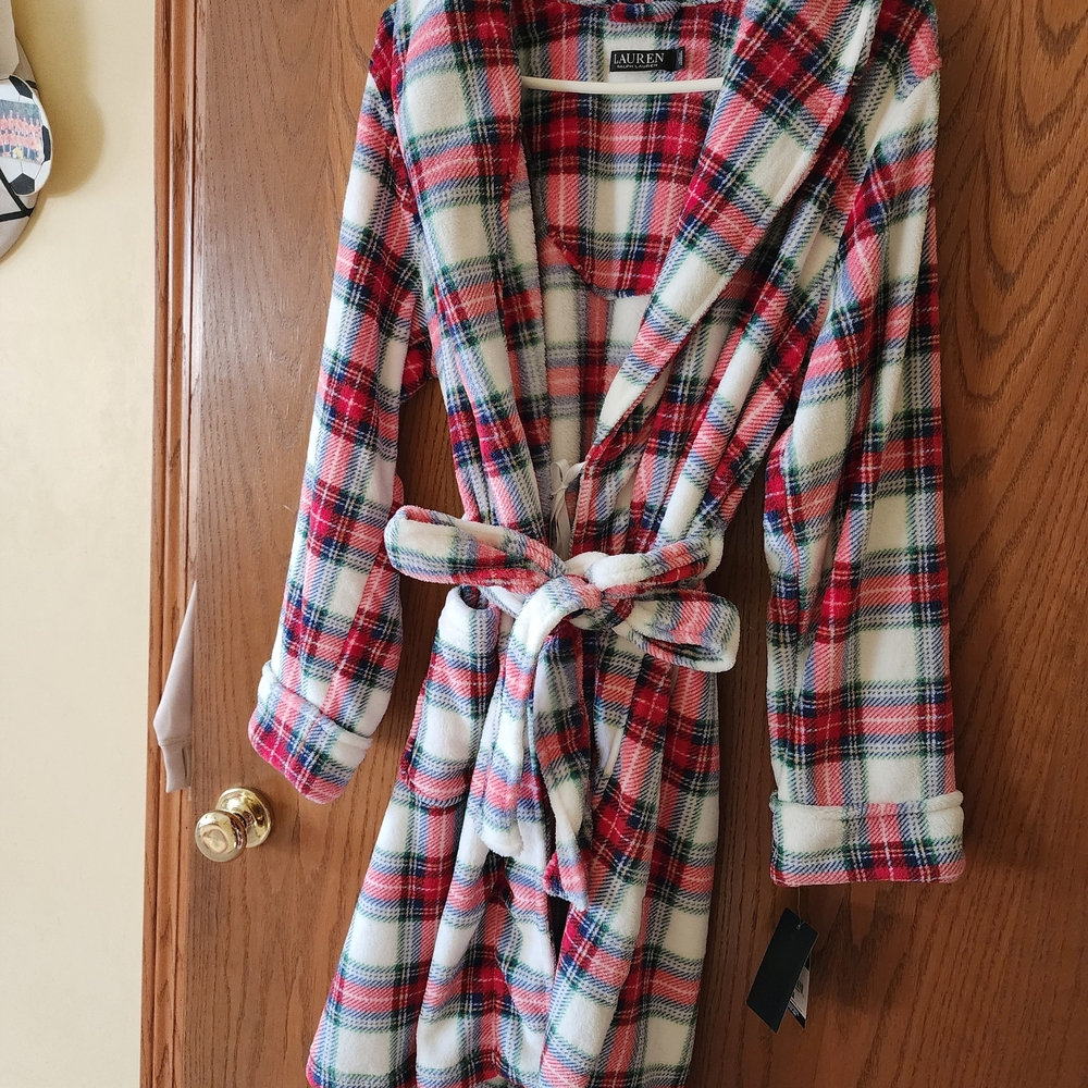 Ralph Lauren Red Plaid Robe - Picture 2 of 3